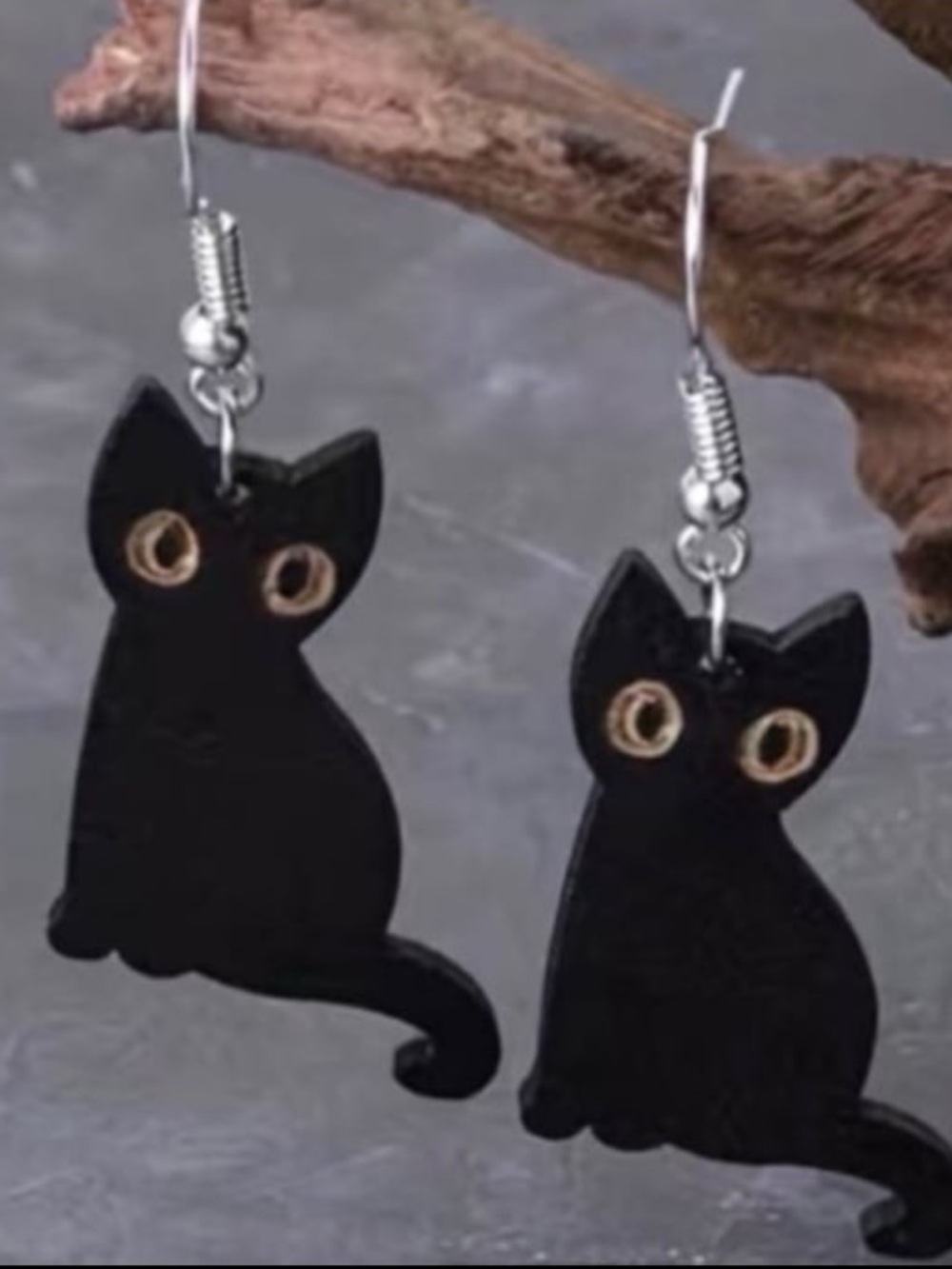 Black Cat Dangle Earrings
